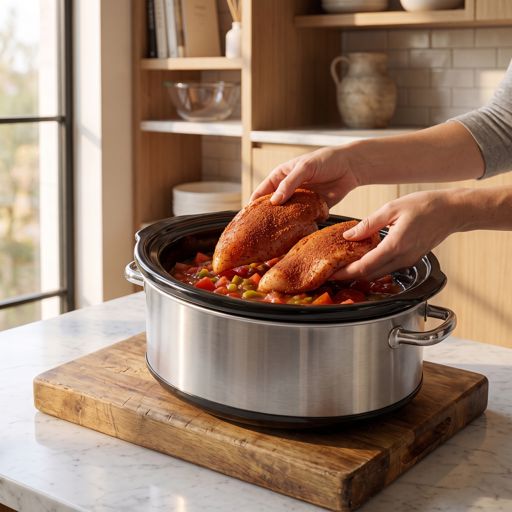 Step 3: Layer the slow cooker