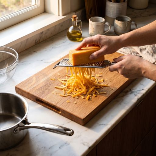 Shredded sharp cheddar cheese