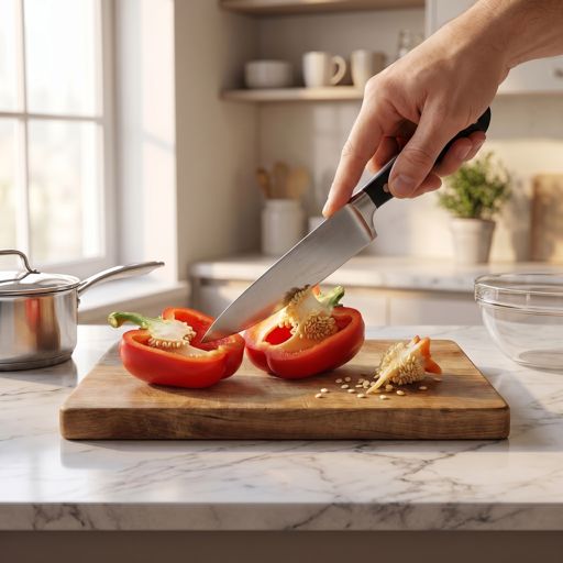 Seeded red bell pepper