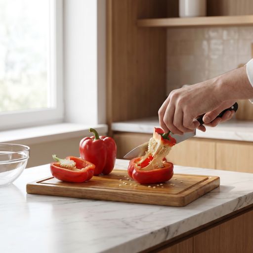 Seeded red bell pepper