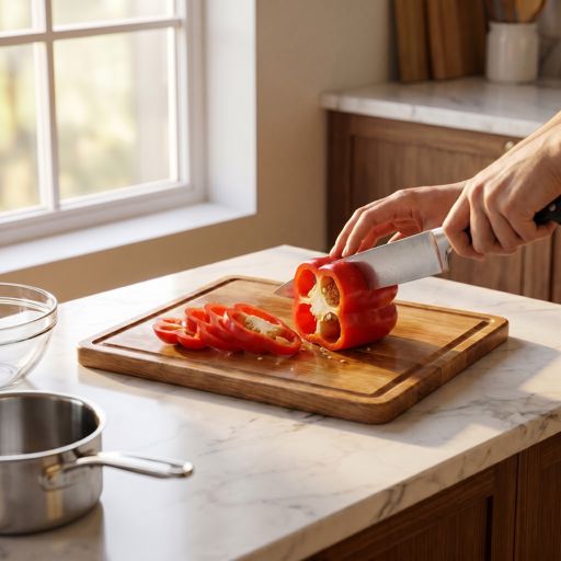 Sliced red bell pepper