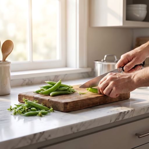 Trimmed snap peas