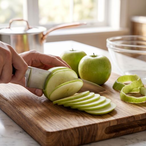 Thinly Sliced Granny Smith apples