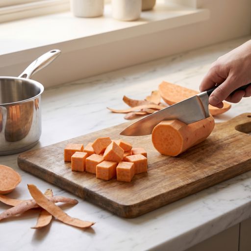 Cubed sweet potato