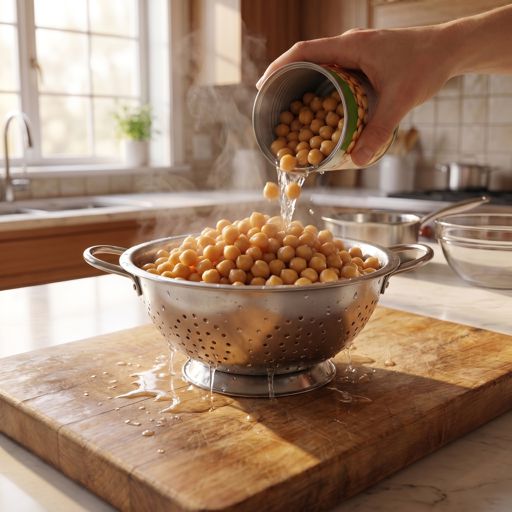 Drained chickpeas