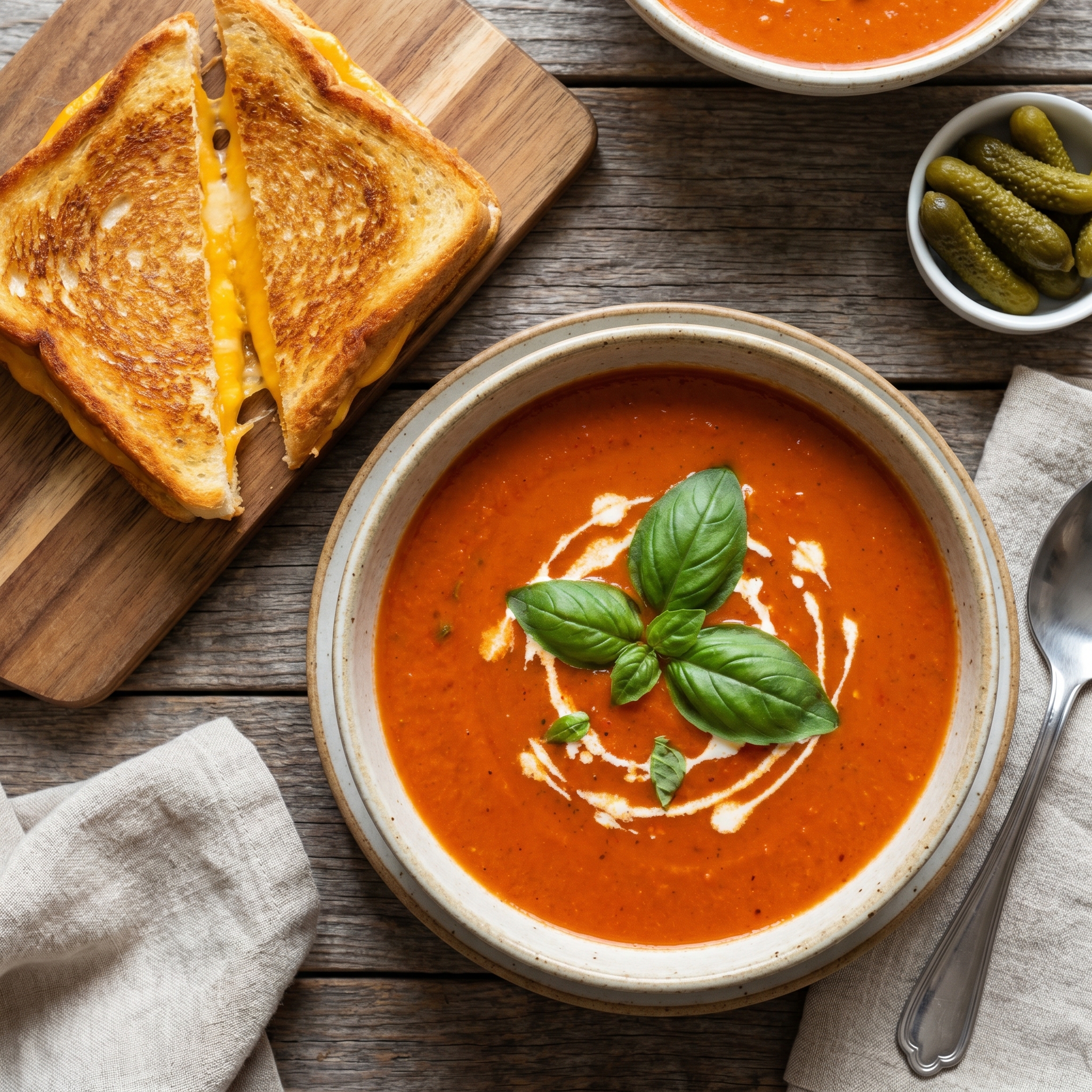 Classic Grilled Cheese with Creamy Tomato Soup