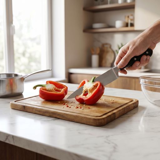 Seeded red bell pepper