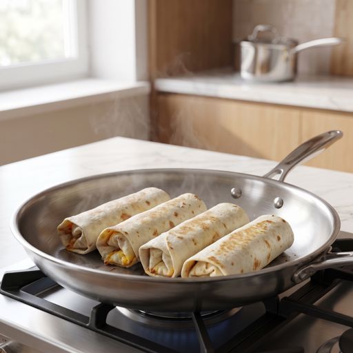 Step 8a: Optional: Toast the burritos