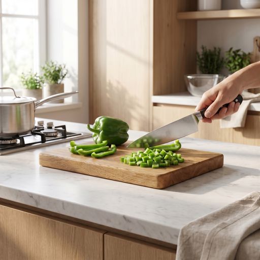 Diced green bell pepper