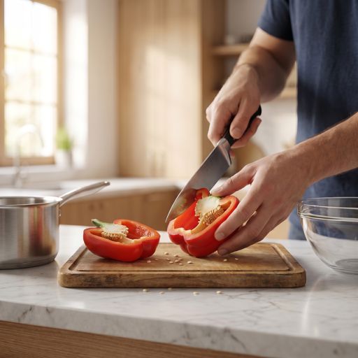 Seeded red bell pepper