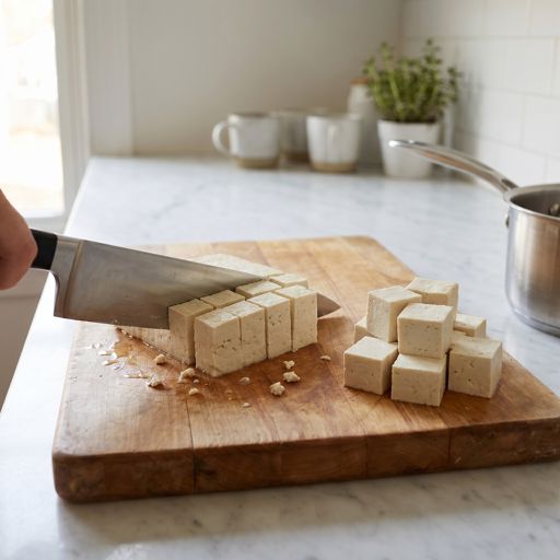 Cubed extra-firm tofu