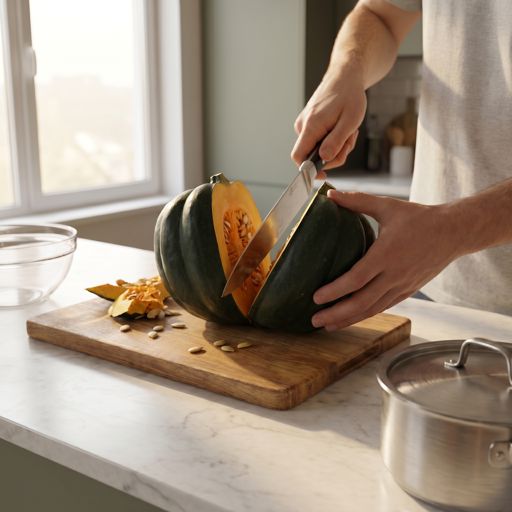 Halved acorn squash