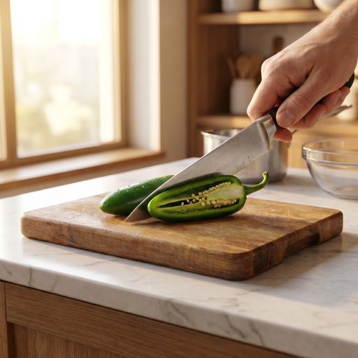 Halved jalapeño