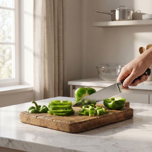 Diced green bell pepper