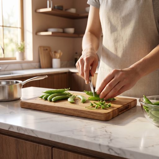 Trimmed snap peas