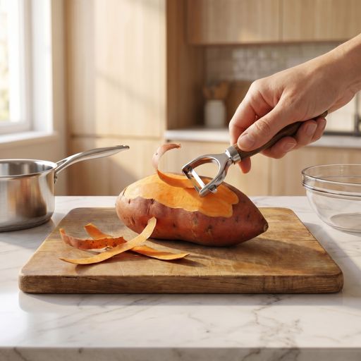 Peeled sweet potato