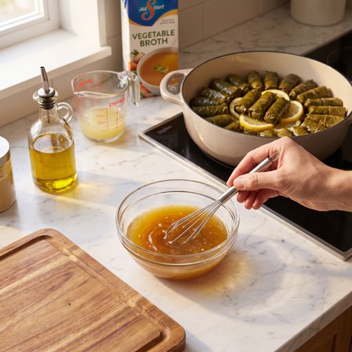 Step 12a: Braise the Grape Leaves