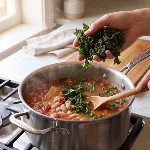 Step 9a: Add the kale