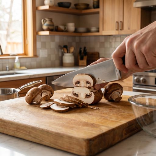 Sliced cremini mushrooms