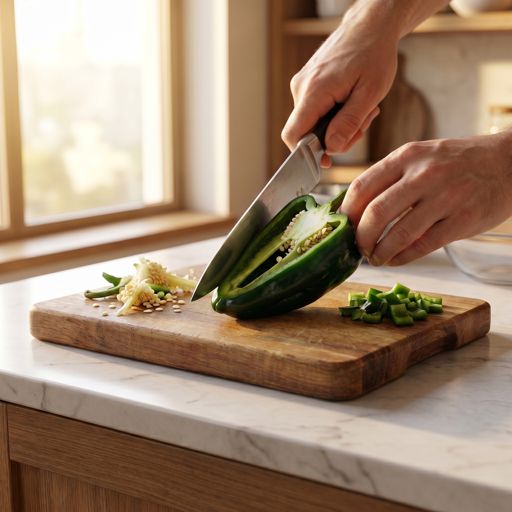 Seeded poblano pepper