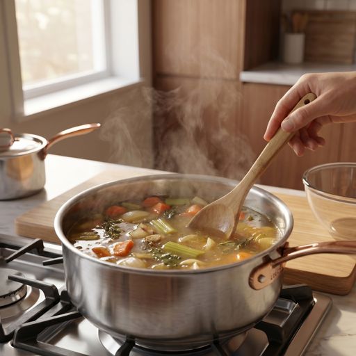 Warmed vegetable broth