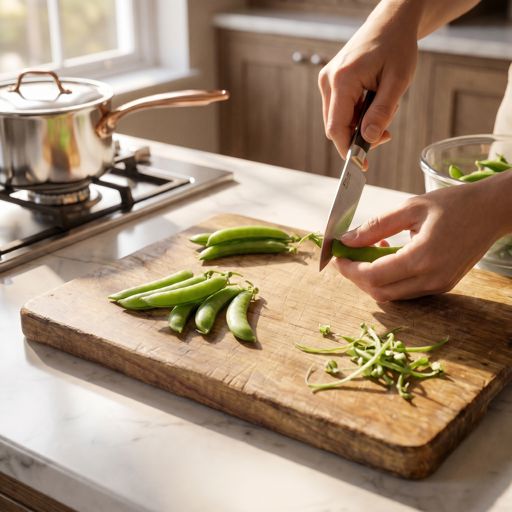 Trimmed snap peas