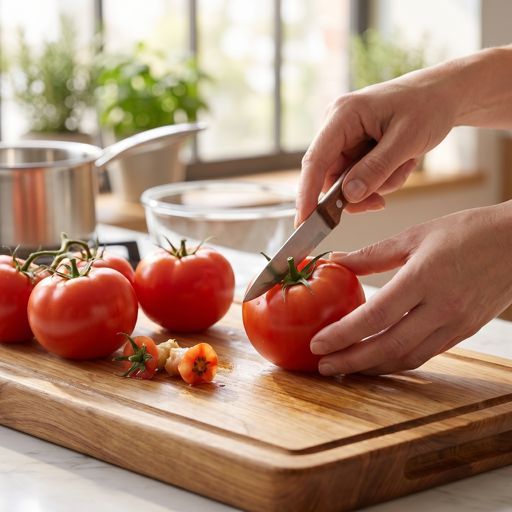 Cored tomato