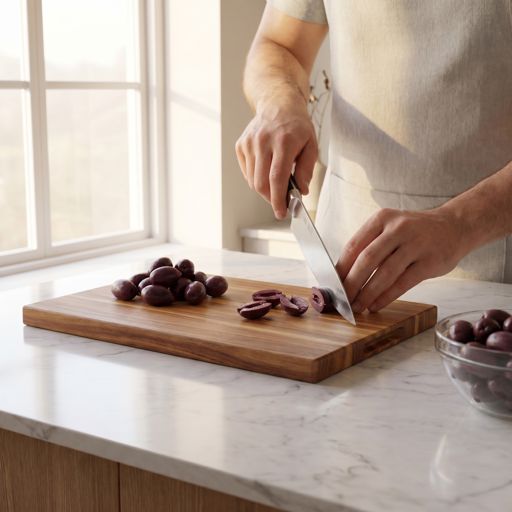 Halved Kalamata olive