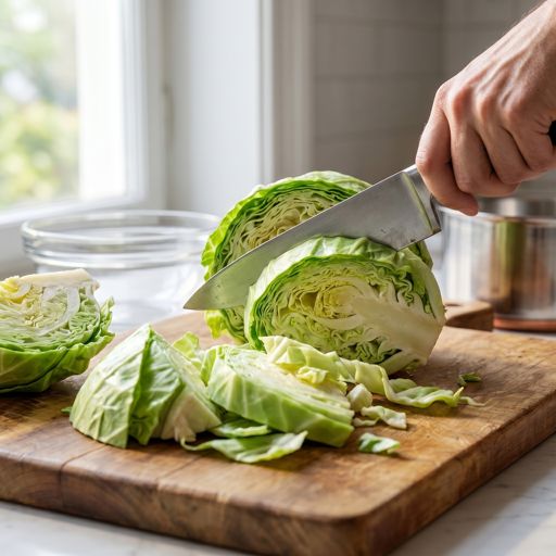 Roughly Chopped green cabbage