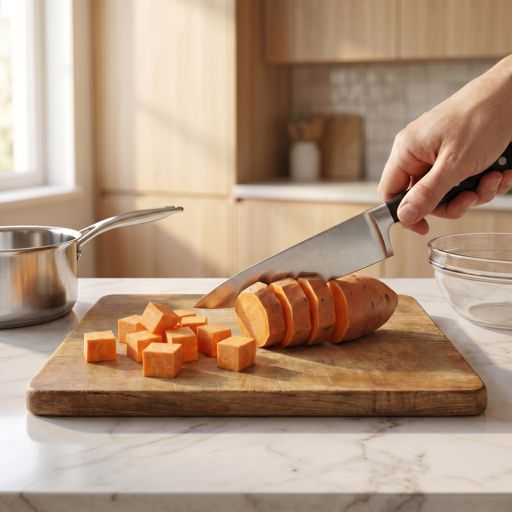 Cubed sweet potato
