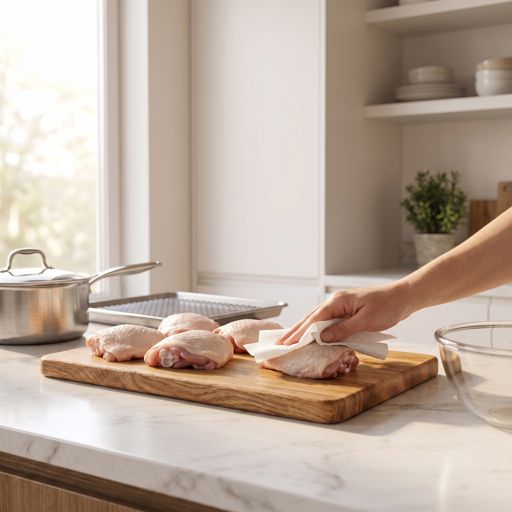Step 3: Pat Dry Chicken