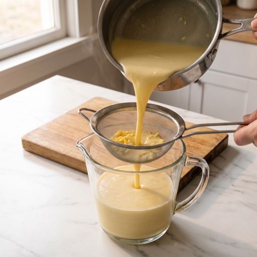 Step 5: Strain the Custard