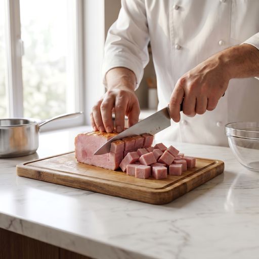 Diced cooked ham