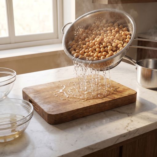 Drained chickpeas