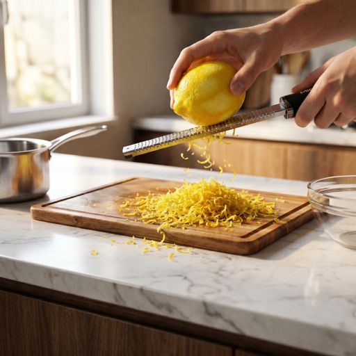Zested lemon zest