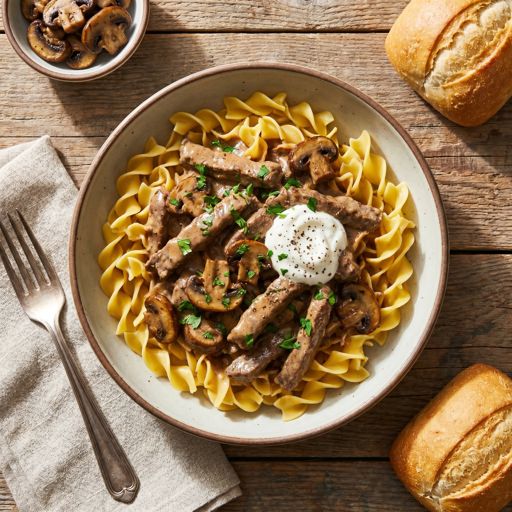 Creamy Beef Stroganoff