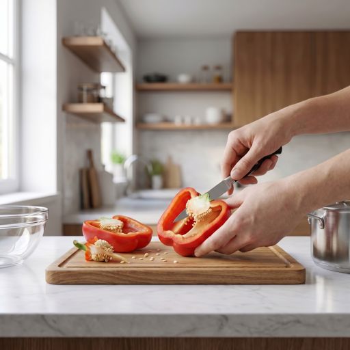 Seeded red bell pepper