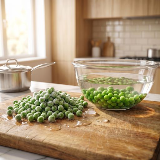 Thawed frozen green peas