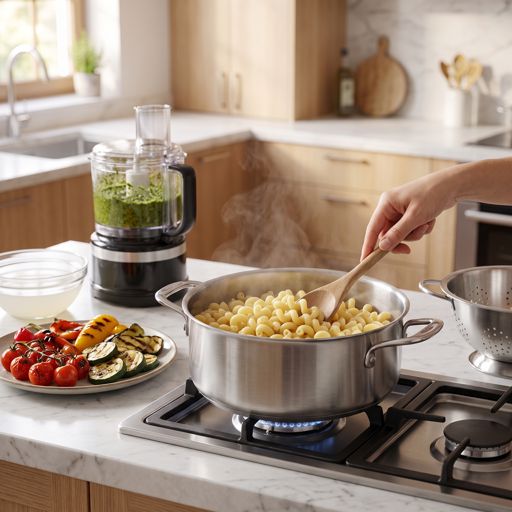 Step 7a: Combine Pasta and Pesto