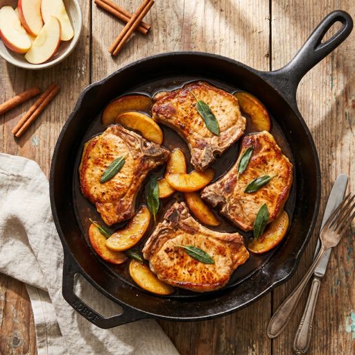 Skillet Pork Chops with Cinnamon Apples