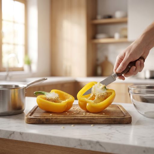 Seeded yellow bell pepper