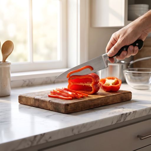 Julienned red bell pepper