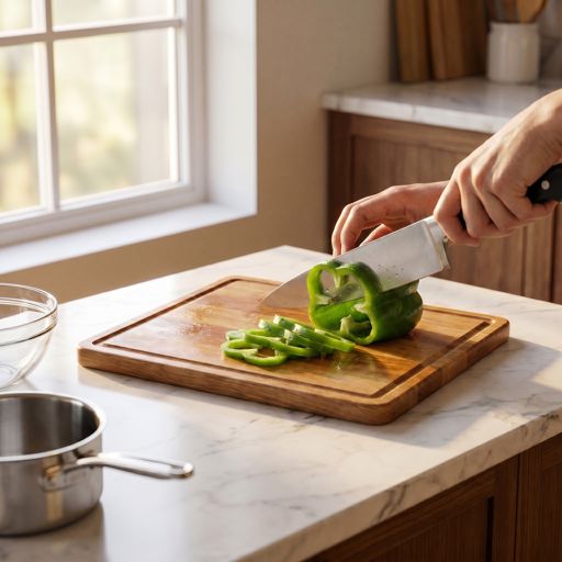 Sliced green bell pepper