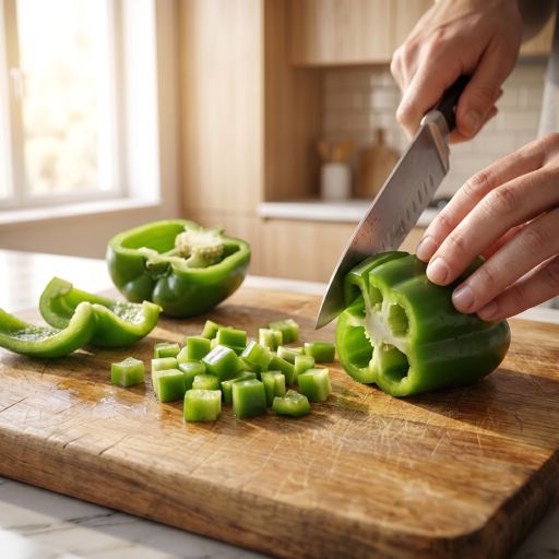 Diced green bell pepper