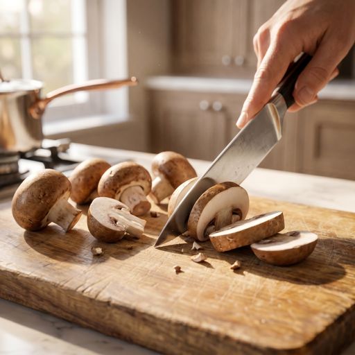 Sliced cremini mushrooms