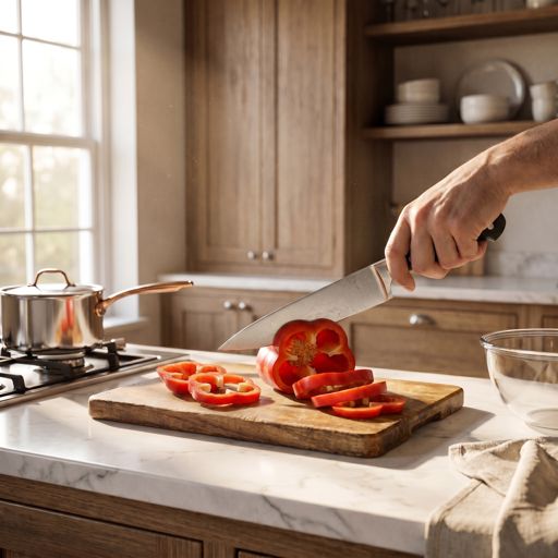 Sliced red bell pepper