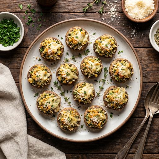 Creamy Herb & Parmesan Stuffed Mushrooms