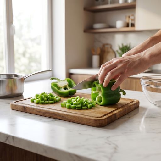 Diced green bell pepper