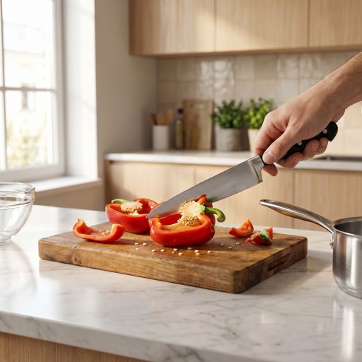 Seeded red bell pepper