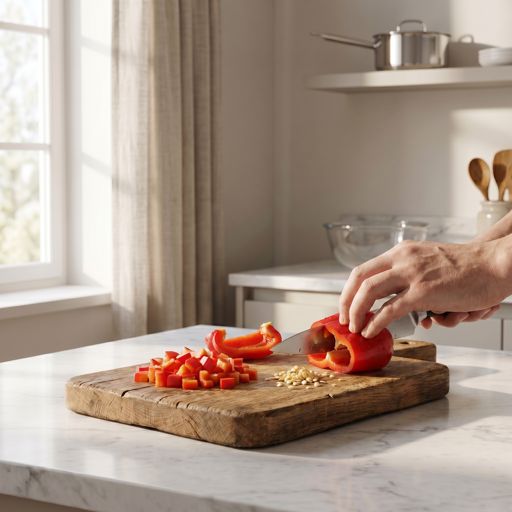 Diced red bell pepper
